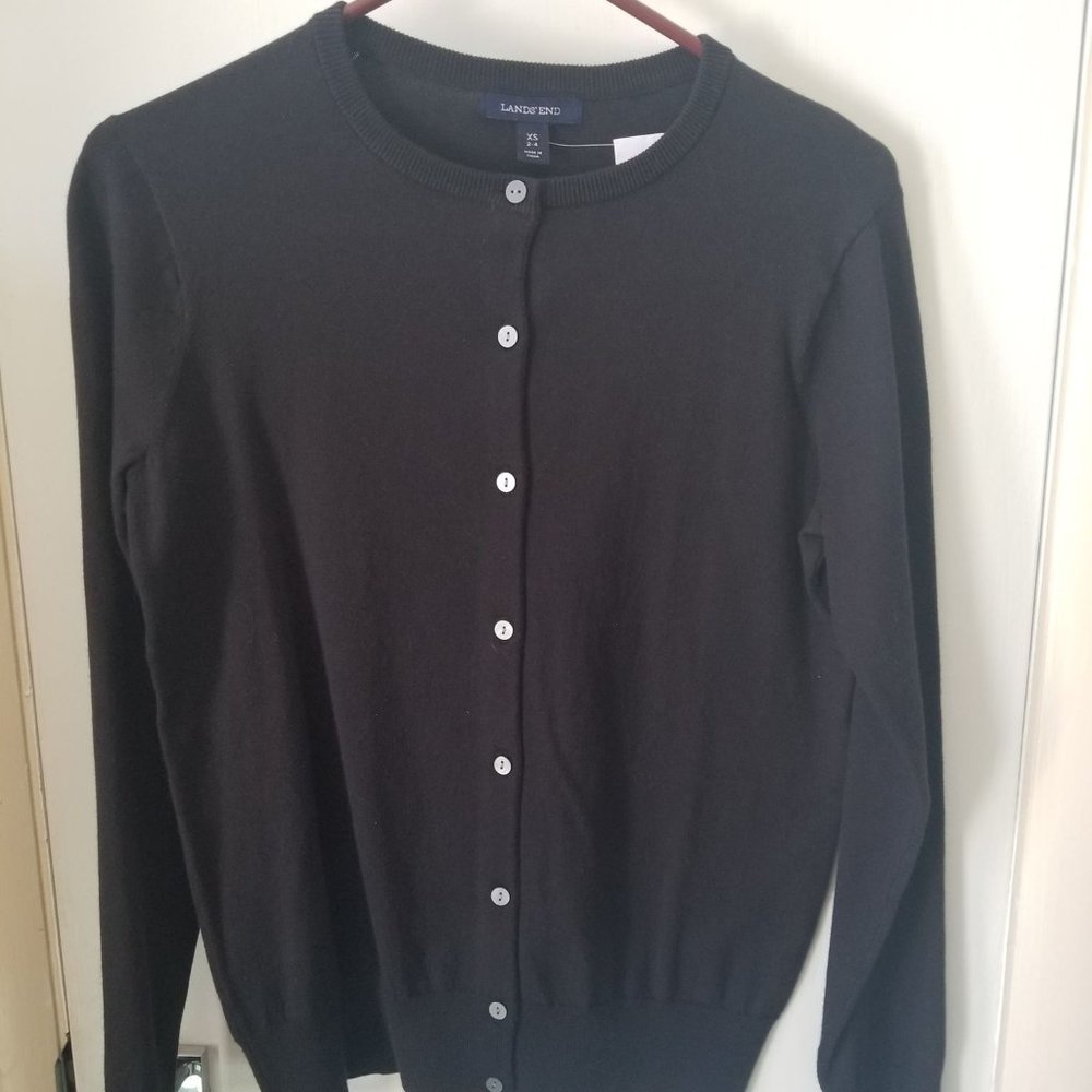 Lands'End XS Black Sweater